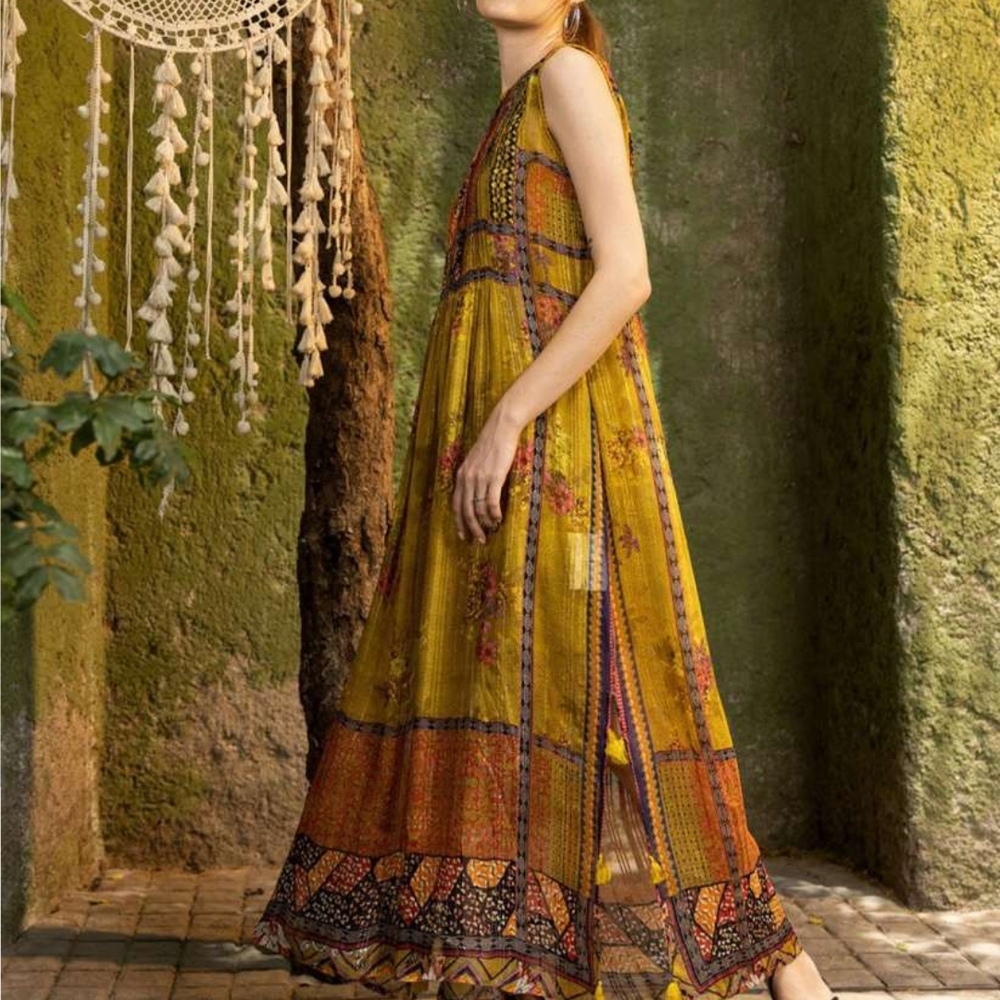Antropologie  BHANUNI BY JYOTI Pleated Maxi Sundress with Embellishments - Picture 3 of 14